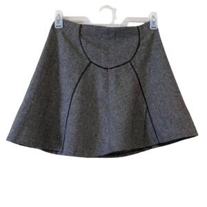 The Limited Tweed Skirt Wool Leather Trim Mini Academic XS 90s Y2k Business NWT